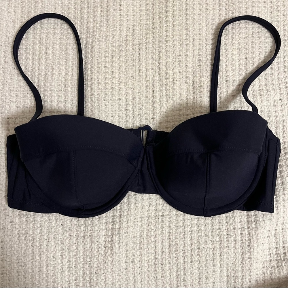 J Crew Navy Blue Bikini Bra Swimsuit Size 32C
